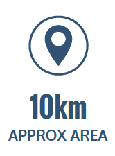 10 km approx area