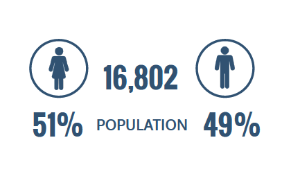population 16,802 51% women and 49% men