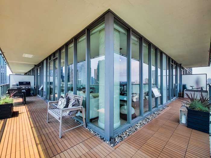 condo terrace with tile