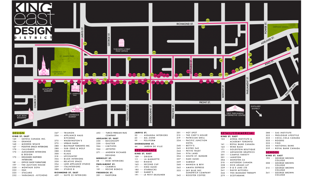 King East Design District map