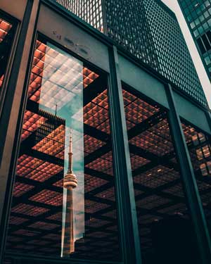 cn tower reflection