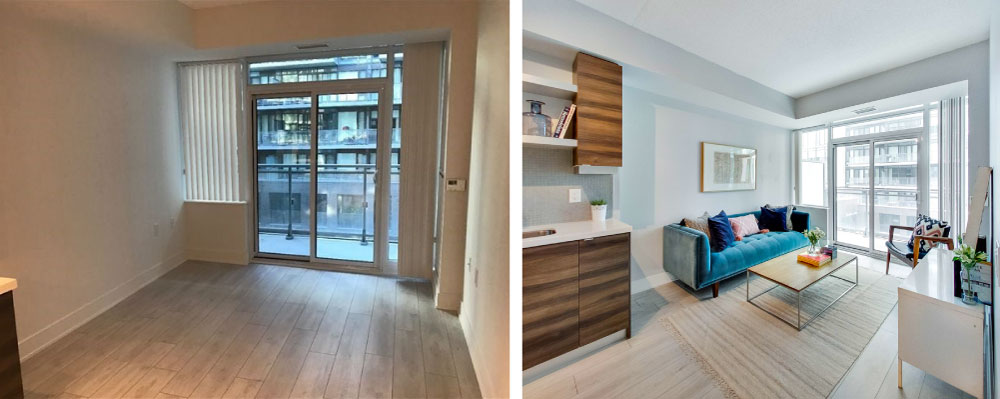 before and after staging condo