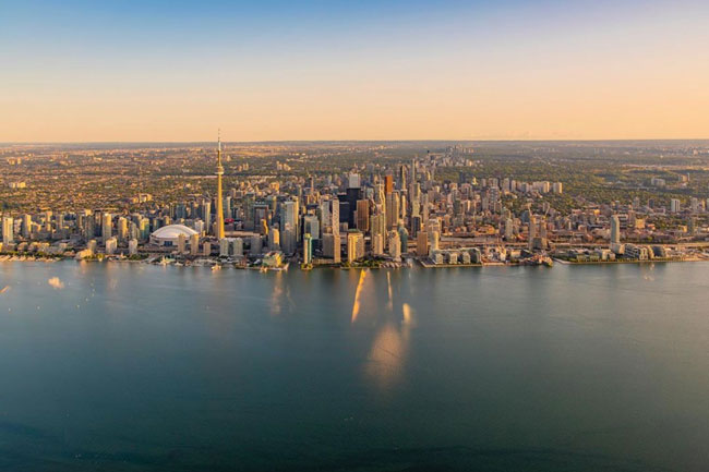 Toronto skyline from the air